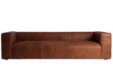 Canapé KURZA – Grand 3/4 places en cuir de vache marron