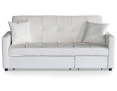 Canapé lit 3 places simili cuir blanc Kant 205 cm