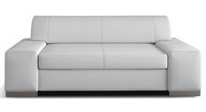 Canapé minimaliste 2/3 places simili cuir blanc Plazo 190 cm