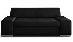 Canapé minimaliste 2/3 places velours noir Plazo 190 cm