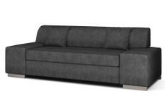 Canapé minimaliste 3/4 places tissu doux gris foncé Plazo 210 cm