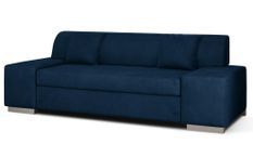 Canapé minimaliste 3/4 places velours bleu marine Plazo 210 cm