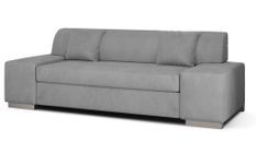 Canapé minimaliste 3/4 places velours gris clair Plazo 210 cm