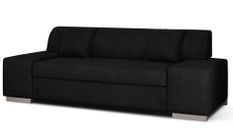 Canapé minimaliste 3/4 places velours noir Plazo 210 cm