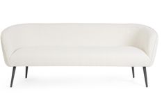 Canapé moderne 3 places KADOLE – Tissu bouclé doux & pieds en acier noir