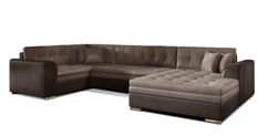 Canapé panoramique convertible DIANO en velours – 338 cm