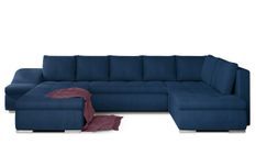 Canapé panoramique convertible JONAZ velours - Rangement integré