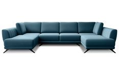 Canapé panoramique convertible LARGOS en tissu – 362 cm