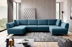 Canapé panoramique convertible LARGOS en tissu – 362 cm