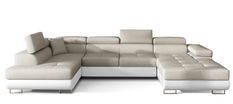Canapé panoramique convertible ROMANO - Rangement et appuie-têtes réglables