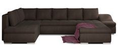 Canapé panoramique convertible velours marron Jonaz 340 cm