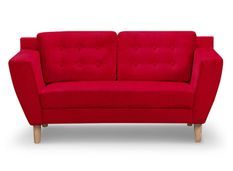 Canapé scandinave 2 places tissu rouge Mondo