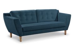 Canapé scandinave 3 places tissu bleu Mondo
