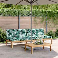 Canapés centraux palette de jardin 2pcs et coussins bois acacia