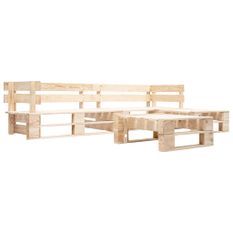Canapés de jardin palette 4 pcs Naturel Bois 2