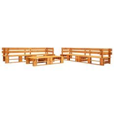 Canapés de jardin palette 6 pcs Bois Marron miel 3