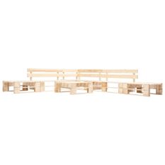 Canapés de jardin palette 6 pcs Naturel Bois