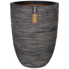 Capi Pot à fleurs Nature Rib 36 x 47 cm anthracite KOFZ782