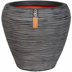 Capi Pot à fleurs Nature Rib conique 42 x 38 cm anthracite KOFZ362