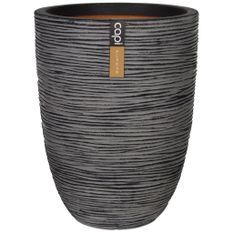 Capi Pot à fleurs Nature Rib élégant bas 46x58 cm anthracite KOFZ783