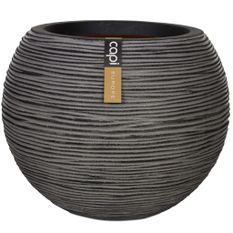 Capi Pot à fleurs Nature Rib rond 40 x 32 cm anthracite KOFZ270