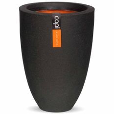 Capi Pot à fleurs Urban Smooth élégant bas 36x47 cm noir KBL782