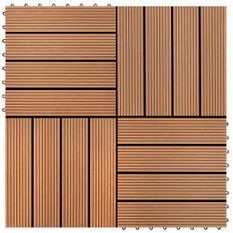 Carreau de terrasse 22 pcs 30 x 30 cm 2 m² WPC Marron