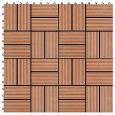 Carreaux de terrasse 22 pcs 30 x 30 cm 2 m² WPC Marron