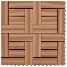 Carreaux de terrasse 22 pcs 30 x 30 cm 2 m² WPC Marron 2