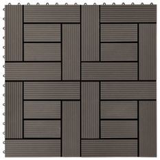 Carreaux de terrasse 22 pcs 30 x 30 cm 2 m² WPC Marron foncé