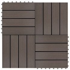 Carreaux de terrasse 22 pcs 30 x 30 cm 2 m² WPC Marron foncé 3