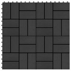 Carreaux de terrasse 22 pcs 30 x 30 cm 2 m² WPC Noir 2