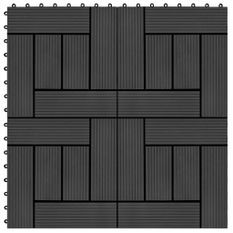 Carreaux de terrasse 22 pcs 30 x 30 cm 2 m² WPC Noir 3