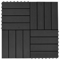 Carreaux de terrasse 22 pcs 30 x 30 cm 2 m² WPC Noir