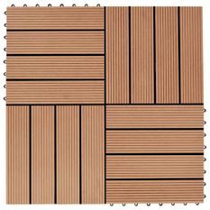 Carreaux de terrasse 22 pcs 30 x 30 cm 2 m² WPC Teck 3