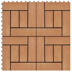 Carreaux de terrasse 22 pcs 30 x 30 cm 2 m² WPC Teck 2