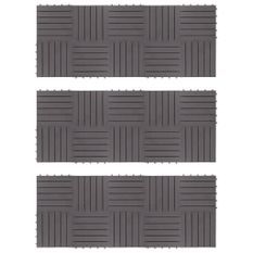 Carreaux de terrasse 30pcs Délavage gris 30x30 cm Acacia solide 2