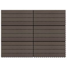 Carreaux de terrasse 6 pcs WPC 60x30 cm 1,08 m² Marron foncé