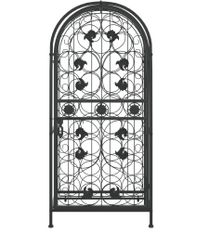 Casier à bouteilles 33 bouteilles noir 45x36x100 cm fer forgé