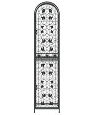 Casier à bouteilles 73 bouteilles noir 45x36x200 cm fer forgé