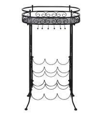 Casier à bouteilles avec porte-verre pour 9 bouteilles Métal