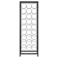 Casier à bouteilles de 27 bouteilles noir 34x18x100cm fer forgé
