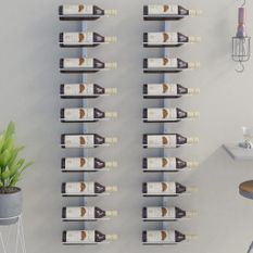 Casier à vin mural pour 10 bouteilles 2 pcs Blanc Métal