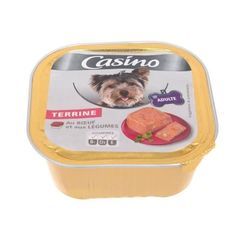 CASINO Barquette de terrine au boeuf et légumes - 300g (x18) - Pour chien adulte