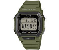 Casio Col-lection Illuminator 10 Years Battery - Army Green W-738H-3AVEF