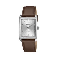 Casio Collection Tank - Leather, Argentee MTP-B215L-7AVER