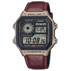 Casio Sport World Time Illuminator 5 Alarms - Future Classic Collection - Copper Burgundy AE-1200WHL-5AVEF