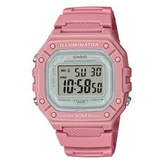 Casio Timeless Collection Sport Illuminator Wr 50, Alarm, Chronograph - Pink - Colored Serie W-218HC-4AVDF