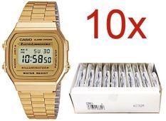 Casio Vintage A168wg-9e ** Special Pack 10 Pcs** A168WG-9E-10