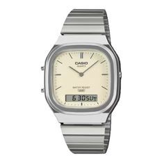 Casio Vintage Edgy Rounded Square - Silver AQ-240E-7A2EF